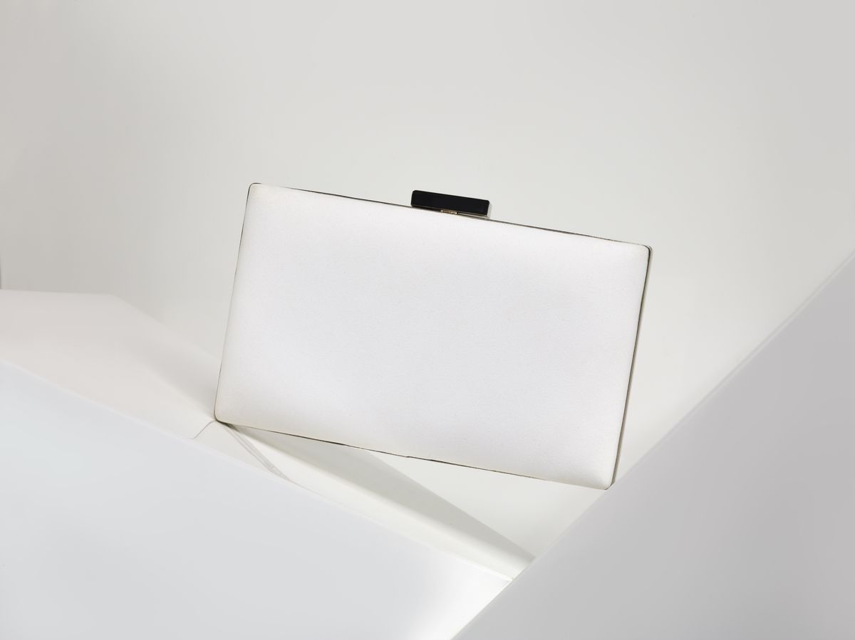 White plain Clutch | Accessories | Tony Ward Couture